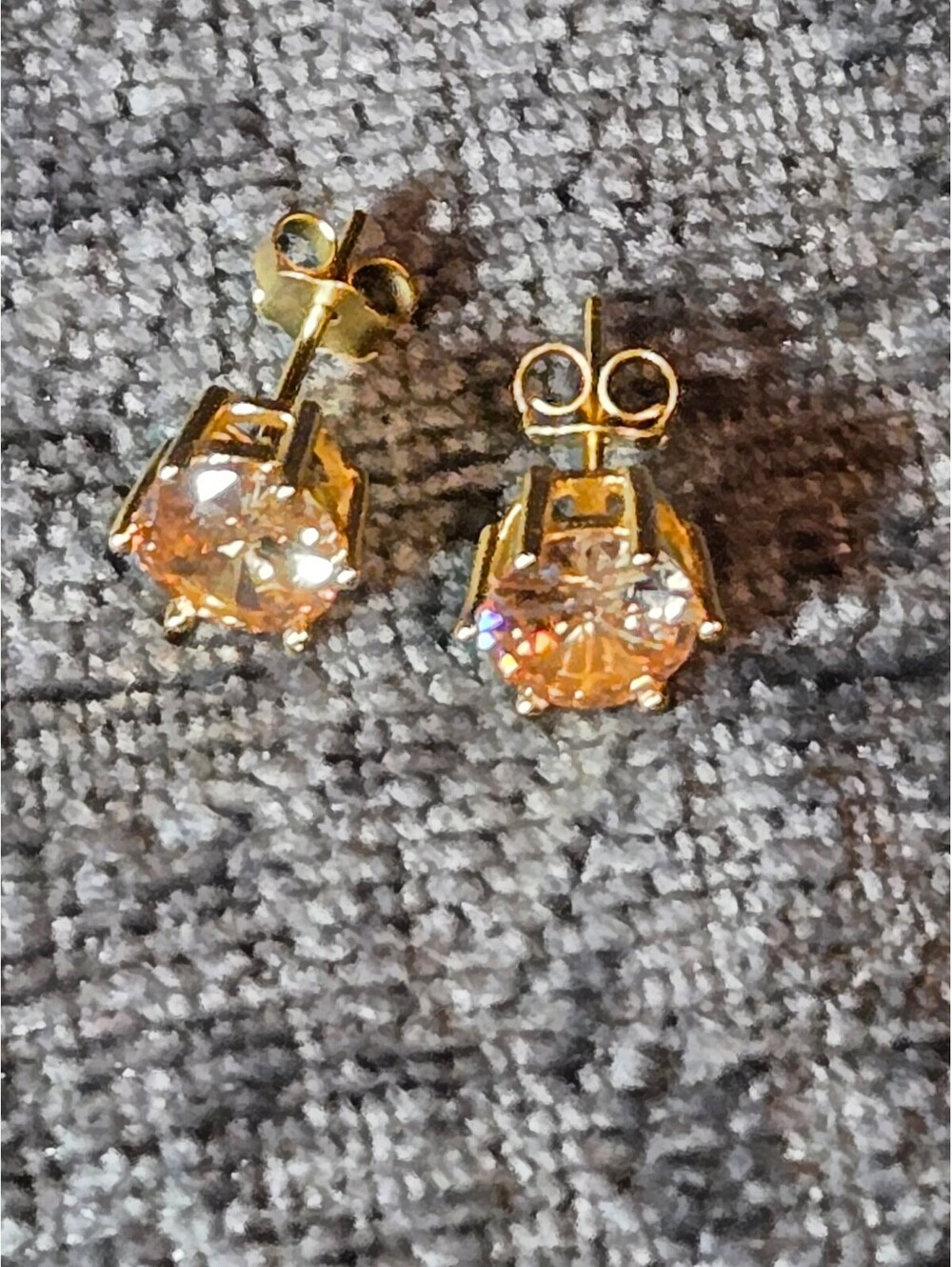 Elegant 2.0 Ct Champagne Portuguese Cut Moissanite Stud Earrings in Stamped 925®
